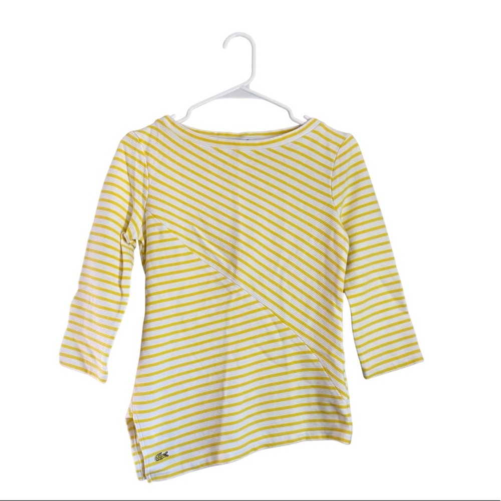 Lacoste Yellow Striped Long Sleeve Shirt